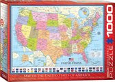 Eurographics puzzel Map of the USA - 1000 stukjes