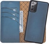 Bouletta Samsung Note 20 compatibel Uitneembare leder hoesje - Mystic Blue