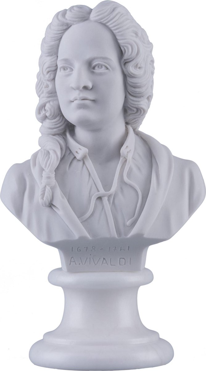 Music Gifts - Albast borstbeeld Vivaldi - 15 cm