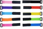 Kabelbinder | 10 stuks | Klittenband | Multi colour | 200 mm | Herbruikbaar
