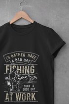 Vis Sport T-Shirt - Leuk Grappig voor Vissers | Kado Vaderdag | Cadeau Papa Vader | Maat XL