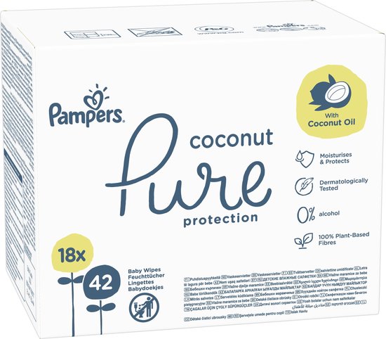 Pampers Pure Coconut Billendoekjes - 756 doekjes - Pampers