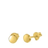 Lucardi Dames Plated oorbellen rond 5mm - Oorbellen - Cadeau - Echt Zilver - Goudkleurig