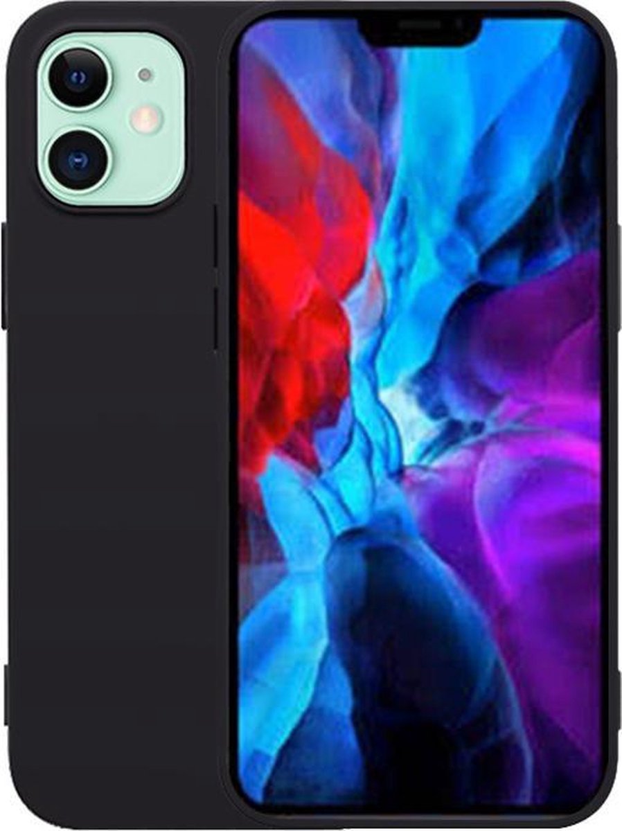 Geschikt voor iPhone 12 Pro Hoesje - Zwart Silicone Case