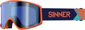 SINNER Sin Valley Skibril - Oranje - Blauwe Spiegellens + Extra Roze Lens