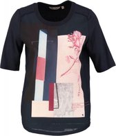 Garcia donkerblauw t-shirt materiaalmix - Maat XS