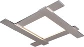 LED Plafondlamp - Plafondverlichting - Trion Balfy - 20W - Warm Wit 3000K - Vierkant - Mat Nikkel - Aluminium