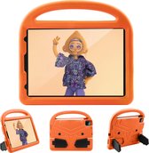 Case2go - Tablethoes geschikt voor iPad Air 10.9 2020/2022 - Schokbestendige case met handvat - Sparrow Kids Cover - Oranje