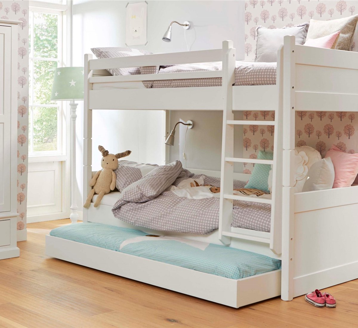 Alta Stapelbed met matraslade, Snow white, hoogwaardige kwaliteit