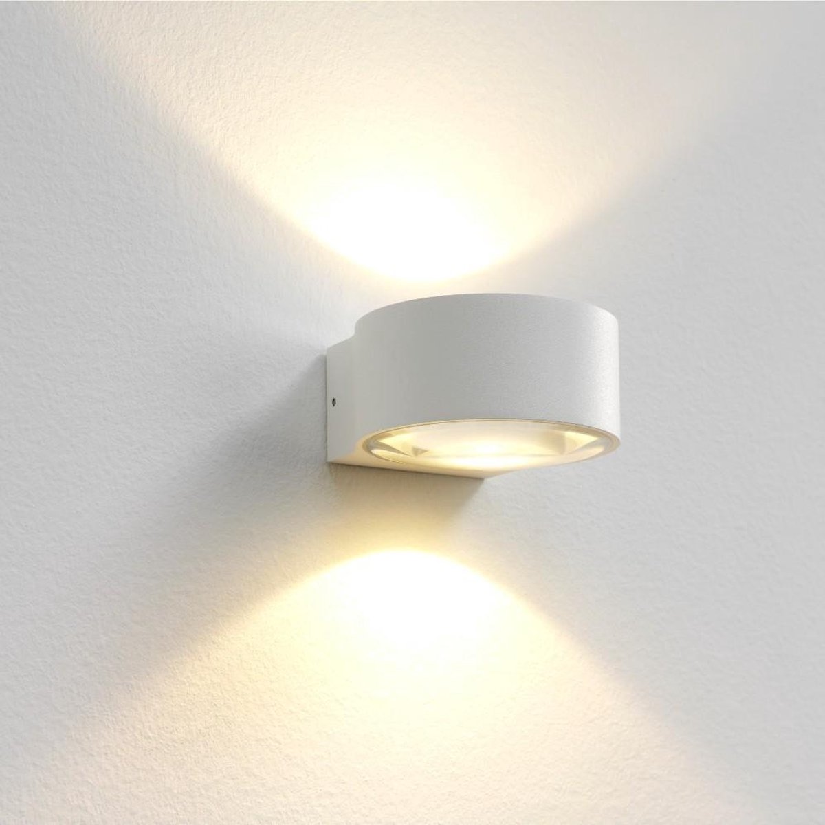 Wandlamp Hudson Wit - Ø11cm - LED 2x4W 2700K 2x360lm - IP54 > wandlamp binnen wit | wandlamp buiten wit | wandlamp wit | buitenlamp wit | muurlamp wit | led lamp wit | sfeer lamp wit