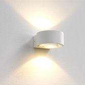 Wandlamp Hudson Wit - Ø11cm - LED 2x4W 2700K 2x360lm - IP54 > wandlamp binnen wit | wandlamp buiten wit | wandlamp wit | buitenlamp wit | muurlamp wit | led lamp wit | sfeer lamp w