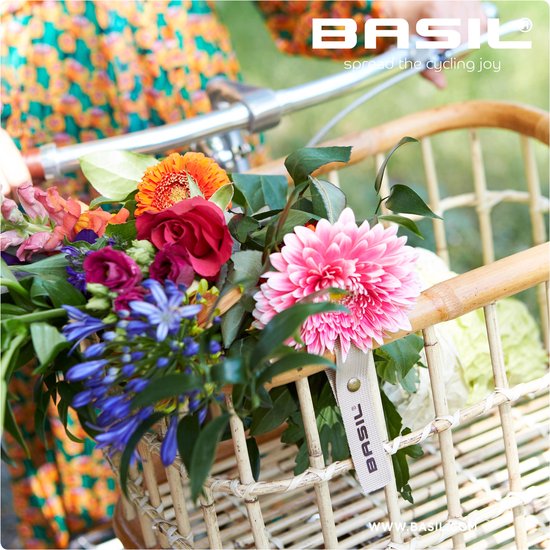 Basil Green Life Fietsmand L - Voor - Ecologisch Rotan - Large - Bruin - 30 Liter van Basil — afbeelding 4