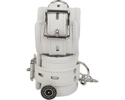 Banoch | handboeien van pu leer gevoerd - wit - bondage
