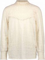 Like Flo Meisjes blouses Like Flo Flo girls woven blouse with lace tu off white 164