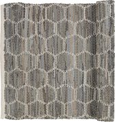 Broste Copenhagen rug 'patrik' leather/cotton - drizzle - w60xl90cm