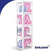 Babyshower Versiering Dozen|Gender Reveal Pakket|Geboorte Decoratie Jongen en Meisje |Incl. 38 Blauw, Roze en Witte Ballonnen