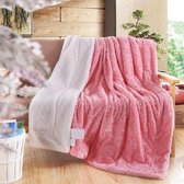 Luxe fleece deken - Rood - Super zacht- Dikke deken - warme deken - Premium quality deken - blanket - fleece blanket - luxery blanket