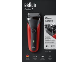 Braun Series 3 300s - Elektrisch Scheerapparaat Mannen - Rood