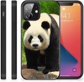 Smartphone Hoesje iPhone 12 Mini Bumper Hoesje met Zwarte rand Panda