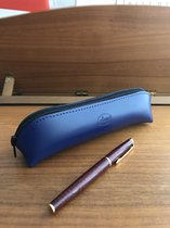 LIAM'S Lederen potloden en pen etui - blauw