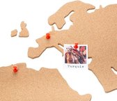 Wereldkaart Prikbord Kurk Large 102X50 - Met Prikkers  - Wanddecoratie Pin Foto's Prikbord Cork