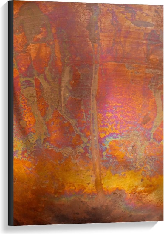 Canvas  - Oranje/Geel Muur - 60x90cm Foto op Canvas Schilderij (Wanddecoratie op Canvas)