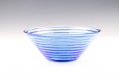 Krosno - Glas - Schalen - Fruitschaal - Diverse maten - Ø14.3cm - Ø19.5 cm - Ø23.5cm - Multifunctioneel - Blauw - Glas - 2 Sets á 3 schalen