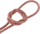 Strijkijzersnoer Zand & Bordeaux - rond, linnen - zigzag patroon - 2-polig - ø 6.8mm