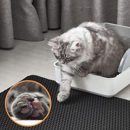Kattenbak Mat Waterdicht met Dubbele laag XL – Kattenbakmat – Kattenbak mat Grit Opvanger -Kattenmat – 75x55cm
