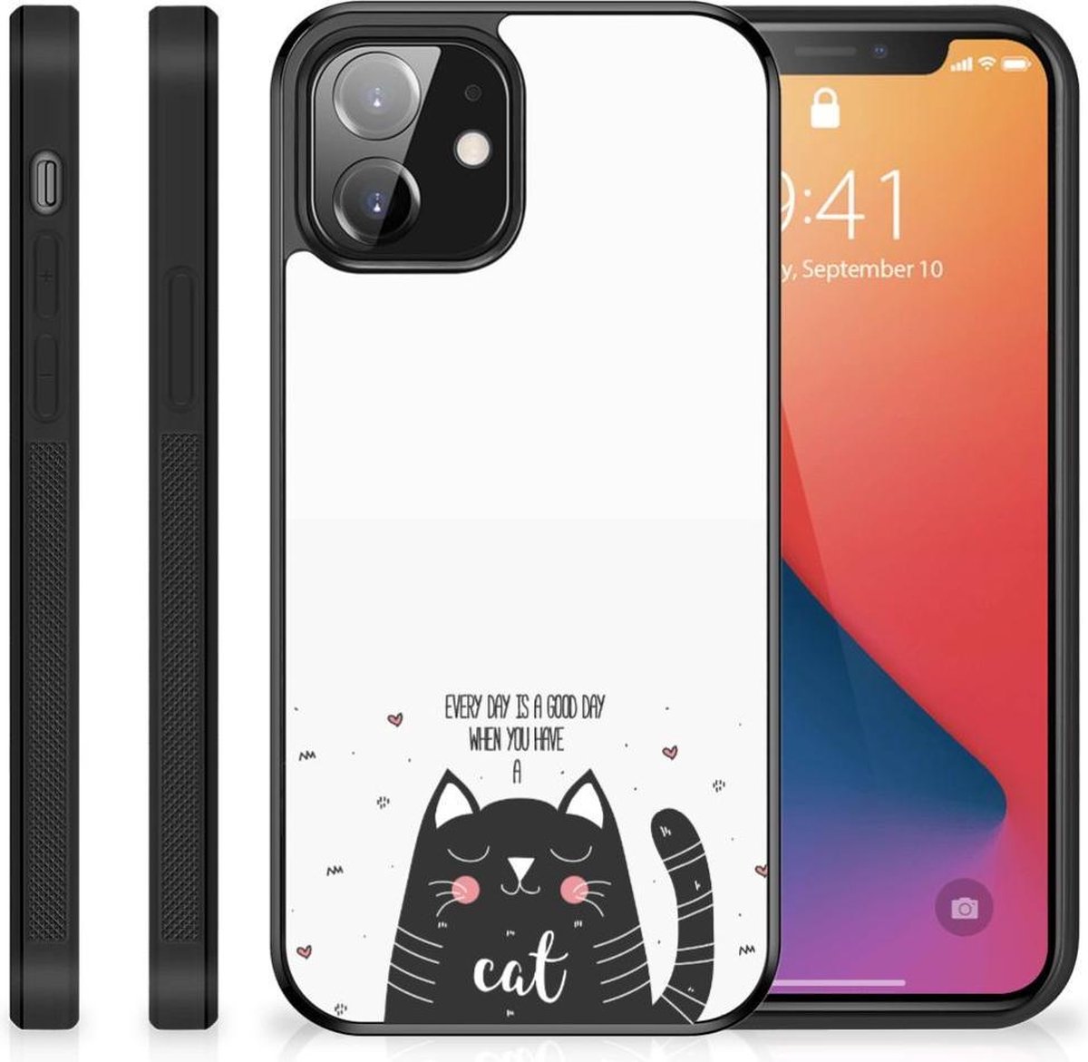 iPhone 12 Mini Bumper Hoesje Cat Good Day