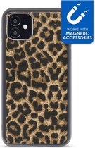 My Style - iPhone 12 mini Hoesje - Magnetic Back Case Luipaard Bruin