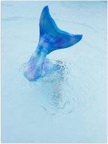 Poster – Blauwe Zeemeermin staart in het Water - 30x40cm Foto op Posterpapier