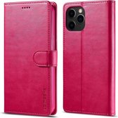 LC.IMEEKE Luxe Book Case Geschikt voor iPhone 12 Mini Hoesje - Roze