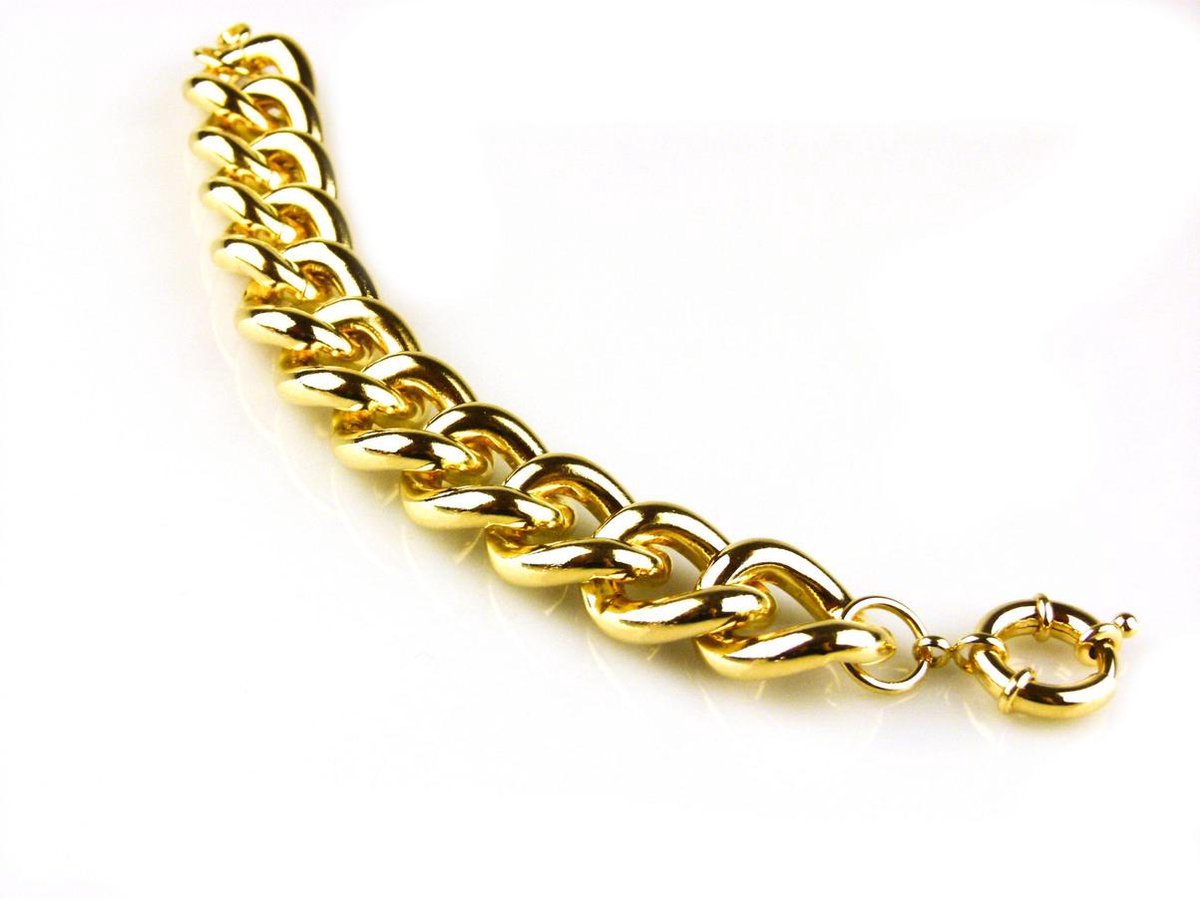 model Bo Derek armband in brons goudkleurige gourmette schakels