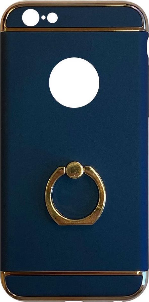 Fit Fashion - Hardcase Hoesje - Met ring - Geschikt voor iPhone 6 Plus/6S Plus - Blauw