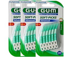 GUM Soft Picks Advanced Regular - 3 x 30 Ragers
