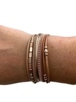 Petra's Sieradenwereld - *Armbandenset leer rose goud met magneetsluiting (013)