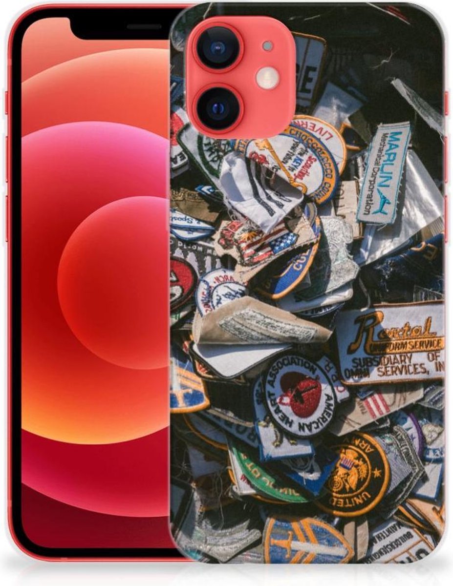 iPhone 12 Mini Siliconen Hoesje met foto Badges