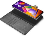 DG Ming Samsung Galaxy M31s Hoesje 2-in-1 Book Case & Back Cover Zwart