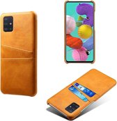 Dual Card Back Cover - Samsung Galaxy A51 Hoesje - Bruin