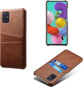 Dual Card Back Cover - Samsung Galaxy A51 Hoesje - Donkerbruin