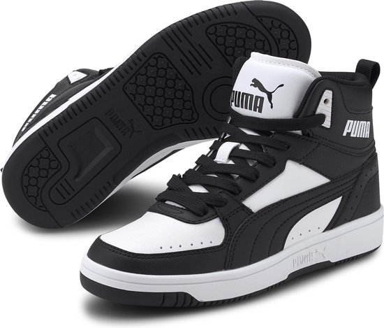 PUMA Rebound JOY Jr Unisex Sneakers - Black/White - Maat 38