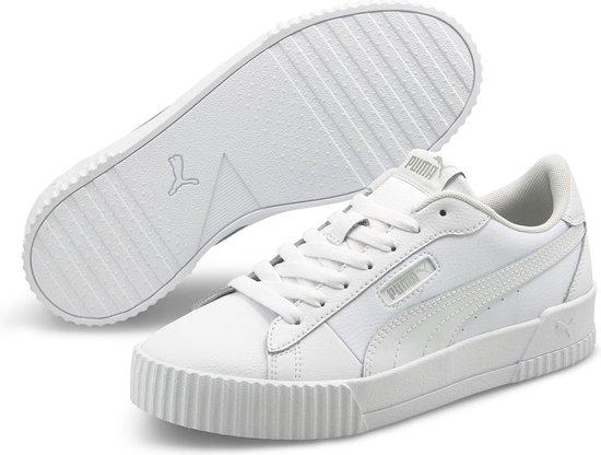 Bende Traditioneel verder PUMA Carina Crew Dames Sneakers - Puma White-Silver - Maat 36 | bol.com
