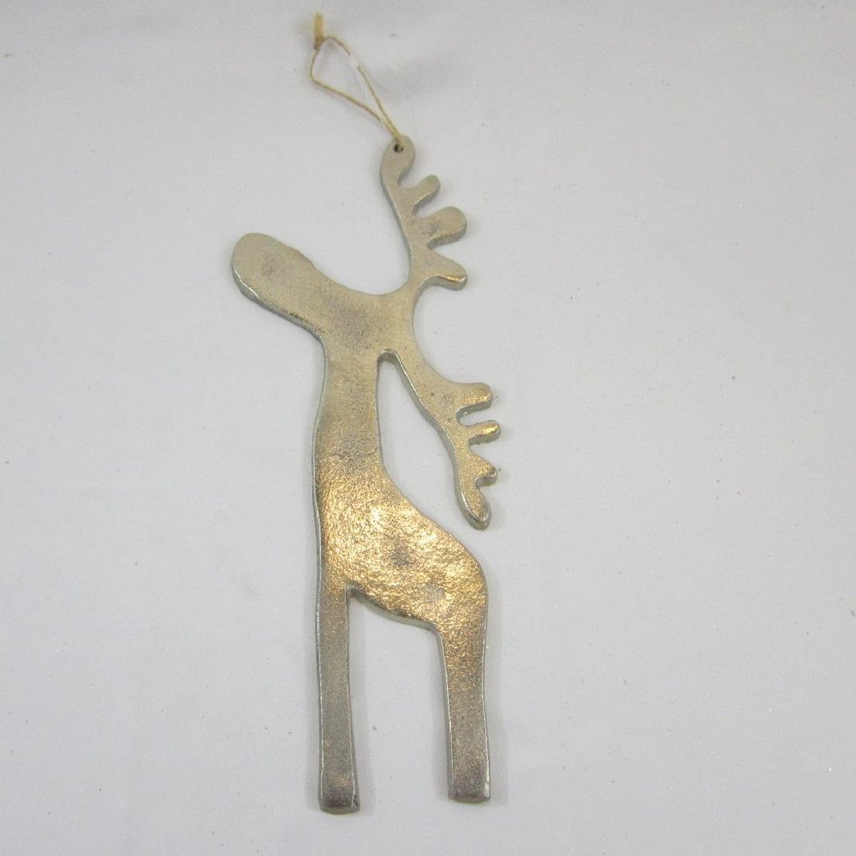 Kersthanger, rendier, 2 stuks, zilver: 30 x 11 x 0,5 cm: metaal
