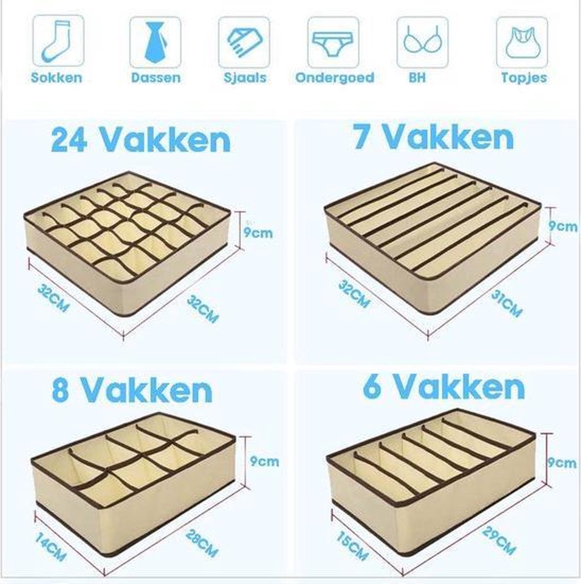 Opbergdozen Onder Het Bed Set Van 4 - Met Kijkvenster, Ritssluiting En Handvatten Voor Kleding En Dekens