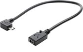 Mini USB Female naar Micro USB Male kabeladapter90 graden, lengte: 13 cm (zwart)