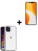 iPhone 12 Pro Hoesje - iPhone 12 Pro Screenprotector - iPhone 12 Pro hoes TPU Siliconen Case Transparant + Screenprotector