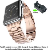 Rose Goud Kleurige Stalen Horloge Band Geschikt voor Apple Watch 1, 2, 3, 4, 5, 6, SE & Nike+, 42mm & 44mm "Mannenbreedte" Series - Roestvrij staal - RVS - 42 mm & 44 mm - Roze Gou