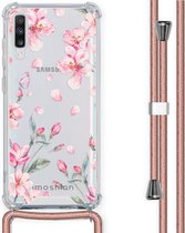 iMoshion Design hoesje met koord voor de Samsung Galaxy A70 - Bloem - Roze