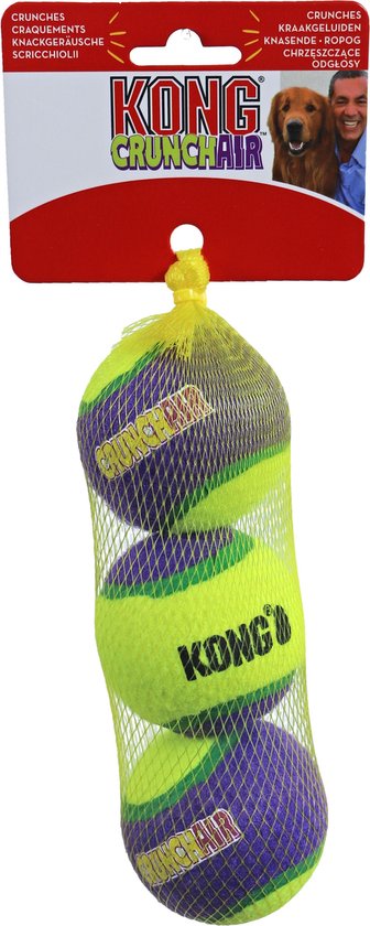 Kong hond Crunch-air tennisbal, medium net a 3 stuks.